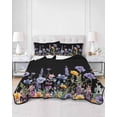 thumbnail image 3 of Spring Floral Twin XL Size Down Alternative Comforter, Lightweight Comforter Quilt Bedding Set with Pillow Shams Summer Botanical Elegant Black All Seasons Bed Comforter Duvet Insert 68"x98", 3 of 7