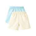thumbnail image 5 of HILEELANG Toddler and Little Girls Cotton Shorts 2-Pack with Pockets, Off-White and Green, 2-7Y, 5 of 11