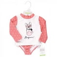 thumbnail image 2 of Hudson Baby Infant and Toddler Girl Swim Rashguard Set, Bonjour, 3-6 Months, 2 of 4