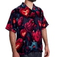 thumbnail image 2 of Love Men's Short Sleeve Hawaiian Beach Poplin Shirt Casual Printed Button Down Summer Unisex Shirt, 2 of 6