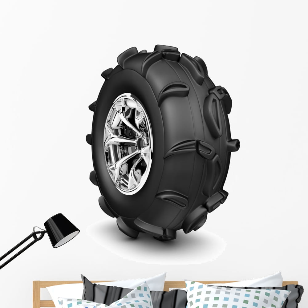 Monster Truck Wheel Wall Decal by Wallmonkeys Peel and Stick Graphic ...