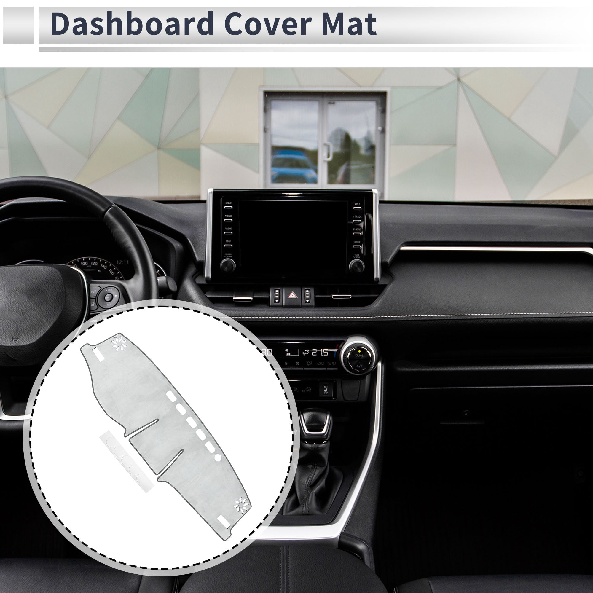 Dashboard Cover Anti-Slip/Anti Dust Dash Cover Mat Carpet for TOYOTA RAV4 XA50 2020-2024 Flannel Gray