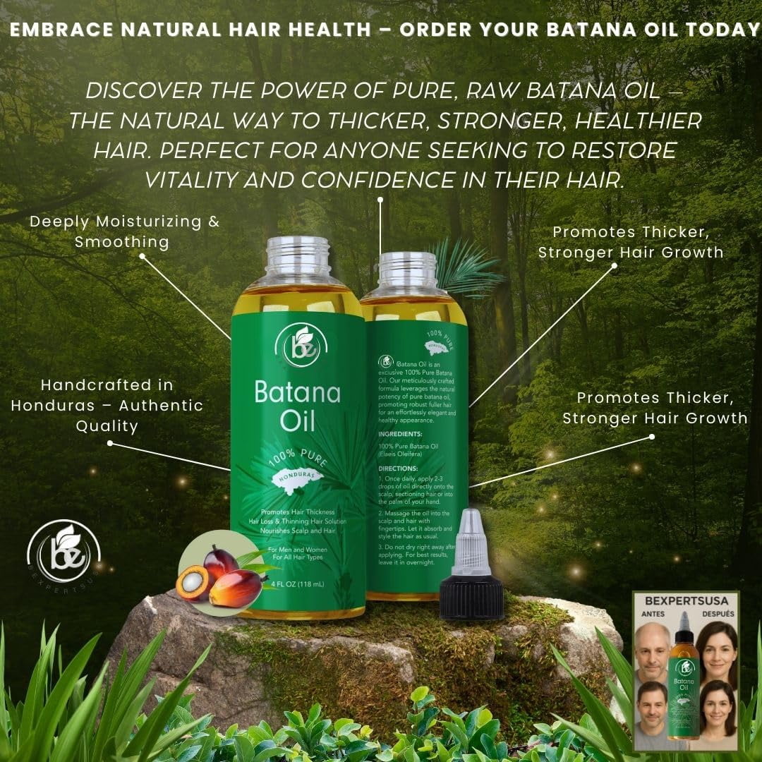 Batana Oil Shampoo w/Bergamot, Rosemary, Cinnamon, Aloe Vera & Ginger – 16.9 fl oz – Salt-Free, Paraben-Free – For Dry & Thinning Hair – + 4 oz Batana Oil – Nourishing Combo Value Pack