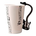 thumbnail image 2 of Taza, Instrumento de Música de Arte Clásico con Estampado de Orquesta de , Taza de Café de Cerámica para Agua, Té, Café Bastón de guitarra negro 1 Soledad Taza de cerámica, 2 of 7