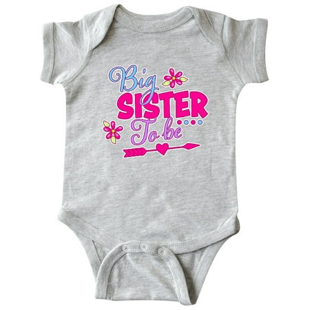 

Inktastic Big Sister To Be with Flowers and Arrow Gift Baby Girl Bodysuit