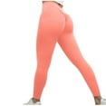 thumbnail image 5 of SMihono Women's Solid Color Wrinkled Peach Hip Active Sports Fitness Running High Waist Full Length Long Pants Yoga Pants Female Fashion Pink 6, 5 of 5