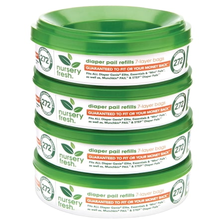 Nursery Fresh Refill for Diaper Genie and Munchkin Diaper Pails, 1088 Count (Pack of 4)