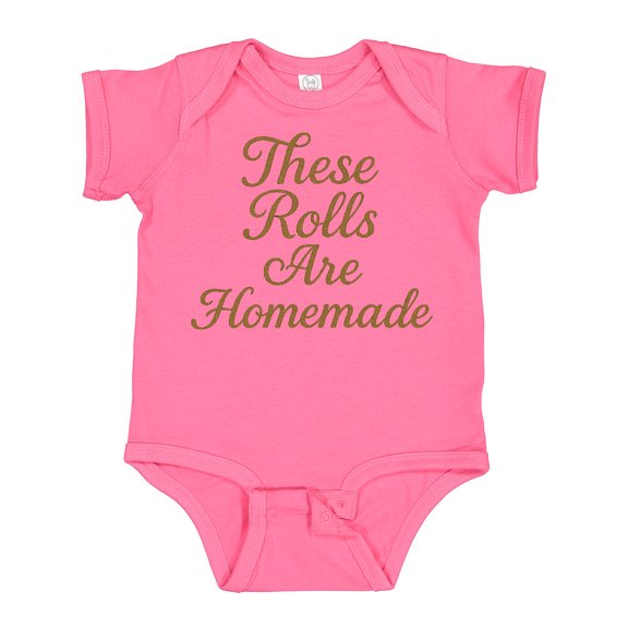 Inktastic These Rolls Are Homemade Funny Quote Boys or Girls Baby Bodysuit