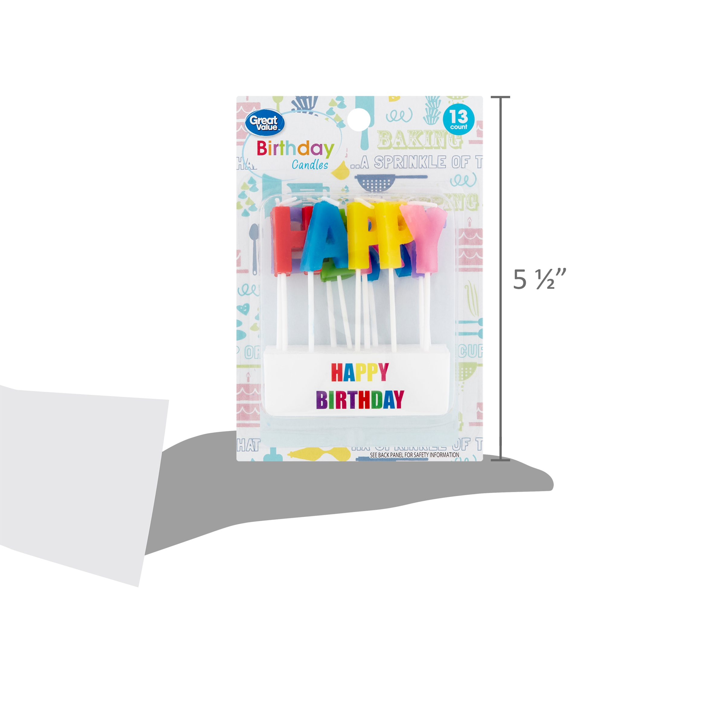 Great Value Celebration Candles, Happy Birthday, 1 Count