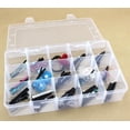 thumbnail image 4 of Hltser 15（Large） Grids Clear Plastic Jewelry Art Craft Box Organizer Storage Container Case with Adjustable Dividers for Beads Earring Rings Sewing Cosmetic Accessories, 4 of 8
