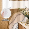 thumbnail image 1 of No Hook Shower Curtain with Built-in Rings - Beige Brown Beach Coastal Washable Waterproof Fabric Bathroom Curtains for Hotel,Rentals, 72 X 72 Inch Long , Abstract Geometric Ocean Waves, 1 of 8