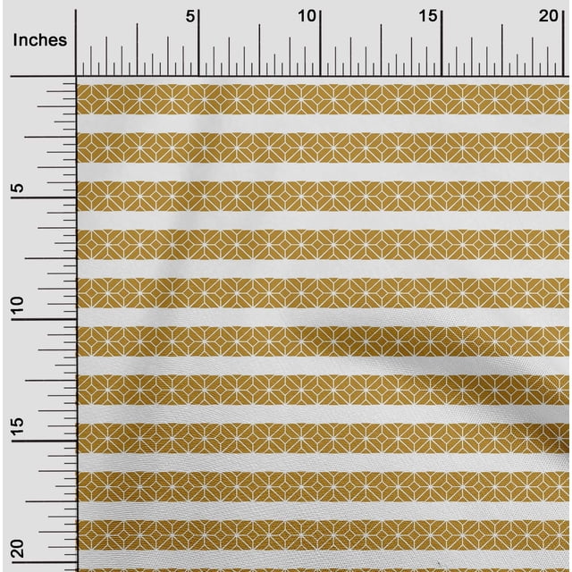 oneOone Polyester Lycra Dark Mustard Fabric Diamond Geometric Craft Projects Decor Fabric Printed By The Yard 56 Inch Wide