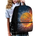 thumbnail image 3 of KUIFORTI Backpack Kids School Bags Casual Lightweight Daypack with Adjustable Straps Zippered Rucksack Elementary School Students Book Organizer, Burning Basketball, 3 of 6