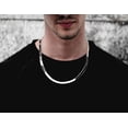 thumbnail image 5 of Savlano 925 Sterling Silver Herringbone Flat Snake Magic Chain Necklace Comes in 7mm & 8.5mm for Men & Women - Made in Italy, 5 of 6