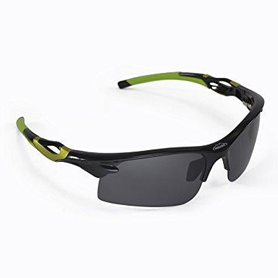 Walleva Polarized Sports Sunglasses For Fishing/Biking/Hiking/Golf/Ski - Multiple Options Available (Black - Polarized)