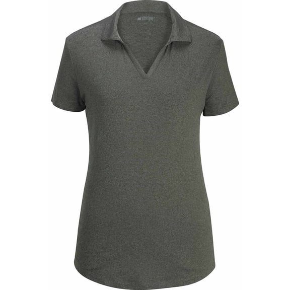 EDWARDS POINT GREY LADIES POLO, OLIVE HEATHER, 2XL