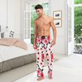 thumbnail image 6 of FORMRS Mens Pajama Pants with Pockets Sleepwear Lounge Bottoms Sizes S-2XL, Pink and Red Flowers, 6 of 7