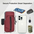 thumbnail image 2 of Bolso de brazo para teléfono móvil Hukapapa de fibra de poliéster para deportes al aire libre, para correr, bolso de muñeca universal impermeable rojo, 2 of 5