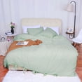thumbnail image 4 of REGALWOVEN 3Pcs Microfiber Duvet Cover Set with 2 Pillowcases, Queen Green, 4 of 7