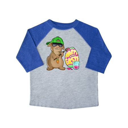 

Inktastic Hip Hop Artist Cute Brown Easter Bunny Painting Egg Gift Toddler Boy or Toddler Girl T-Shirt