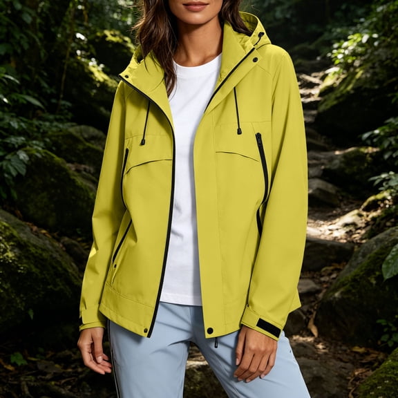 Women's Waterproof Jacket Baeitkot Women's Outdoor Windproof and Waterproof Jacket for Spring and Work Hiking and Travel Green XXXL