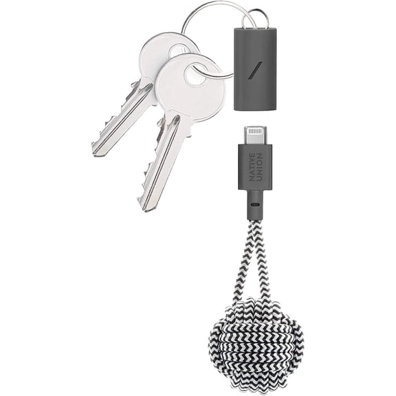 Native Union Key Cable - USB-C Durable High Speed Charging Cable with Key Fob (Zebra)