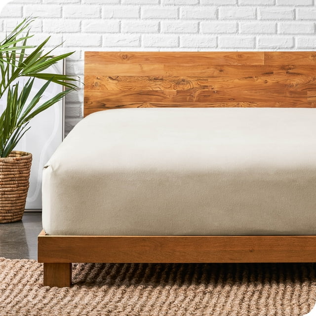 Bare Home 100% Cotton Flannel Fitted Sheet - Deep Pocket - King, Sand