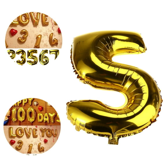 FRCOLOR 32 inch Thickened Helium Foil Balloons Birthday Number Balloons 2 for Wedding Anniversary Decoration (Gold)