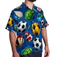 thumbnail image 2 of Football Men's Short Sleeve Hawaiian Shirt Button Down Poplin Beach Casual Printed Unisex Summer Tops, 2 of 6