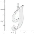 thumbnail image 4 of Sterling Silver Large Rhodium-Plated Fancy Script Letter I Initial Charm (Width 13.15) (Length 35.73) - Jbsp, 4 of 5
