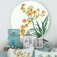 thumbnail image 2 of Designart 'Yellow Vintage Orchids On White' Traditional Circle Metal Wall Art 11x11 - Disc of 11, 2 of 5