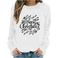 thumbnail image 4 of HOMBOM Crewneck Merry Christmas Sweatshirts for Womens Ugly Pullover Merry Christmas Lightweight White Ladies Tops Long Sleeve, 4 of 6