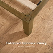 FitStand King Japanese Joinery Bed Frame, Solid Rubberwood, 1500 lbs Heavy Duty Slats Support, FSC & SGS Certified, 15Min No-Tool Setup, Under-Bed Storage, No Box Spring Needed, Noise-Free, Walnut