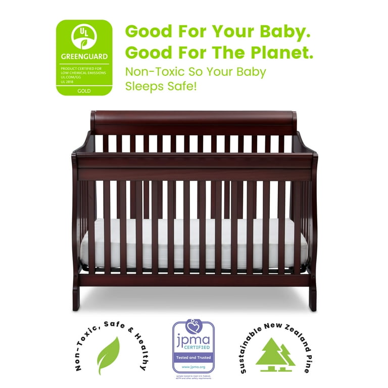 Delta Children Canton 4-in-1 Convertible Baby Crib, Espresso