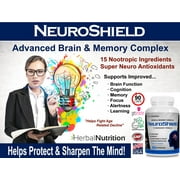 Brain Booster Supplement NeuroShield Advanced Memory Formula with Bacopa, Huperzine-A and More One Bottle