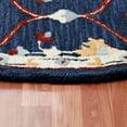 thumbnail image 4 of Ox Bay Clio 7'3" Round Navy/Red Trellis Handmade Wool Indoor Area Rug, 4 of 5