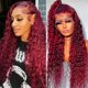thumbnail image 1 of Pelucas con encaje en la parte delantera ZHUO JIA 99J Burgundy Deep Wave, 66 cm, 180 densidades, 1 of 7
