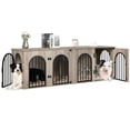 thumbnail image 2 of Hzuaneri 71" Dog Crate Furniture for 2 Dogs, Heavy Duty Wooden Kennel for Medium Large Dogs with Divider,Greige Black, 2 of 10