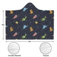 thumbnail image 3 of Wearable Blanket,DarkBlue Dinosaurs in Space Pattern Hooded Wearable Flannel Blanket for Adults & Teens,Winter Poncho Shawl Wrap Cape Cozy Anti-Pill,60"x80", 3 of 5
