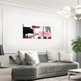 thumbnail image 3 of Hieng Pink Grey Canvas Wall Art for Living Room Modern Stripes Decor Abstract Office Painting Pictures Artwork for Room Posters （Only canvas）, 3 of 6