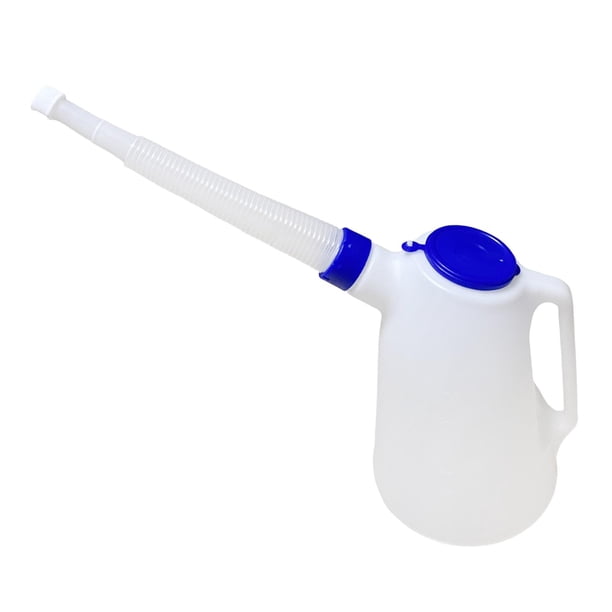 Jarra medidora de aceite con tapa, recipiente hermético para aceite de coche, recipiente portátil para aceite 4 litros