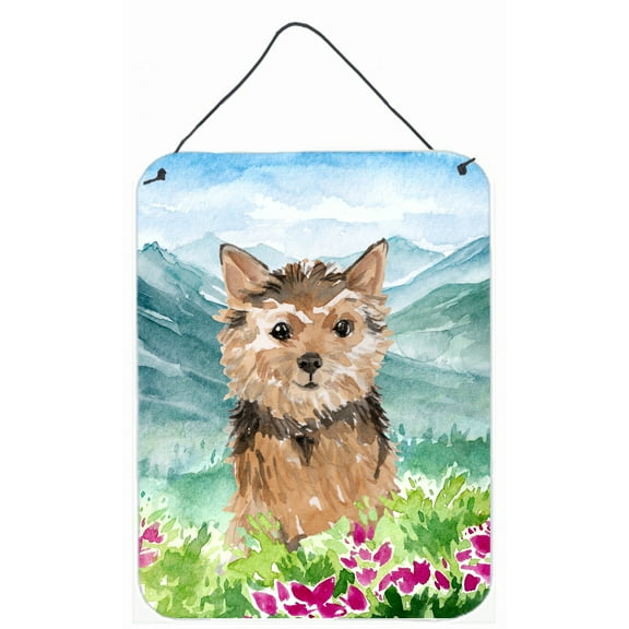Mountian Flowers Norwich Terrier Wall or Door Hanging Prints