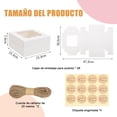 thumbnail image 3 of Cajas para Postres, Cajas Individuales para Cupcakes, Cajas de Panadería Blancas con Ventana, Adecuado para Pasteles, Dulces, Galletas, Chocolates, etc., 3 of 4