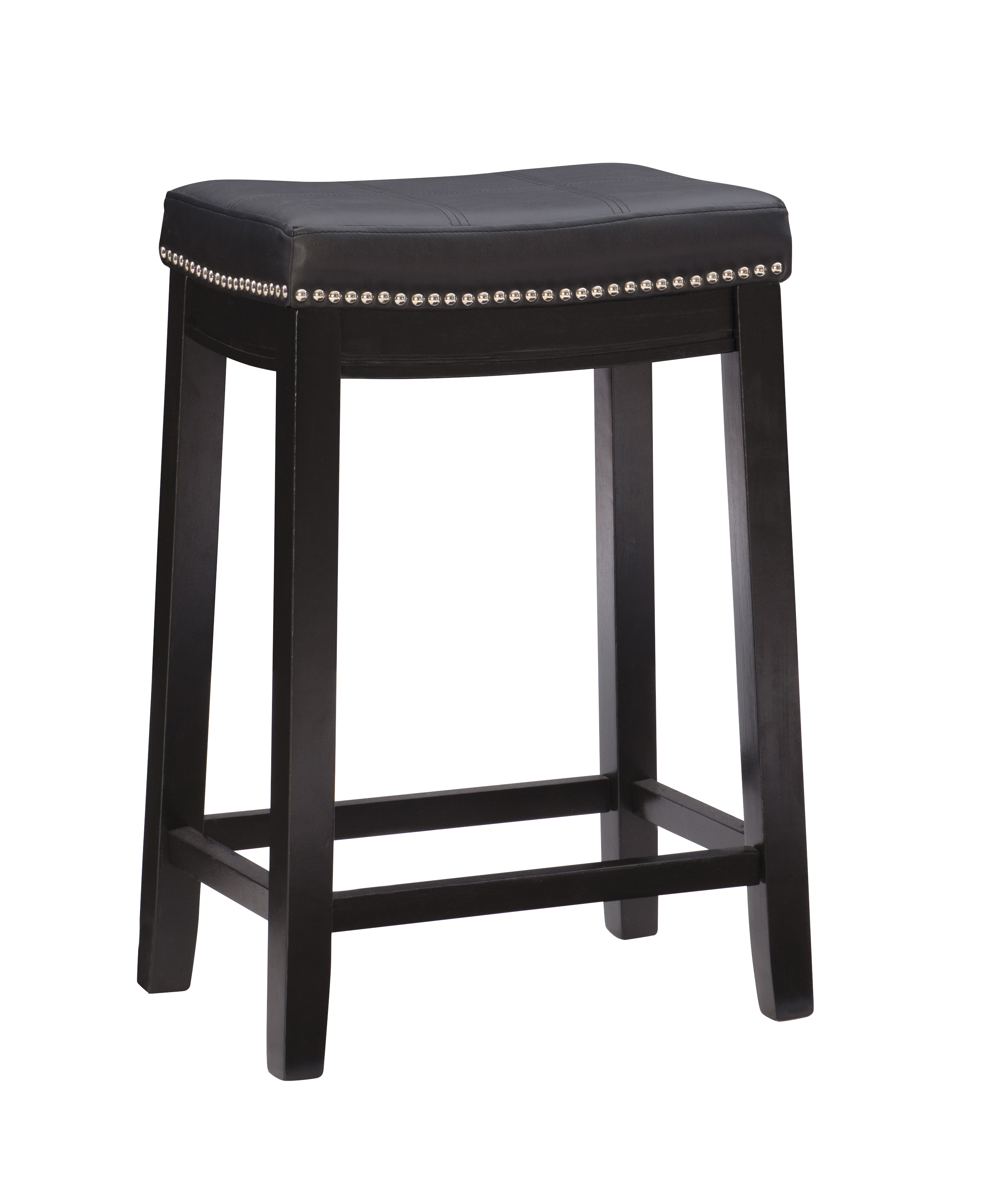 Linon Claridge Backless Counter Stool, Black Faux Leather photo 1