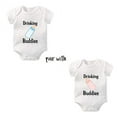 thumbnail image 2 of YSCULBUTOL Baby Twins Bodysuit Drinking Buddies Baby Shower Twin Boy Girl Matching Outfits Baby Triplets Set?white 1 4-6m?, 2 of 3