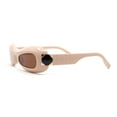 thumbnail image 3 of Unique Retro Convex Narrow Oval Luxury Designer Plastic Sunglasses Beige - Brown, 3 of 4