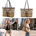 thumbnail image 2 of ZUXONGSY Highland Cow Sunflower Butterfly Print Tote Bag with Portable Cosmetic Bags Purse for Women PU Leather Top Handle Satchel Set with Waterproof Travel Toiletry Bag Credit Card Holder Wallet, 2 of 4