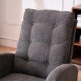 thumbnail image 4 of Rocking Chair with Pull Out Foot Rest, Nursery Rocking Chairs with Rubber Wood Legs Side Pocket, High Back Accent Rocker Arm Chair for Baby Bedroom, Living, 4 of 6