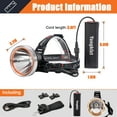 thumbnail image 3 of Yongkist Super Bright Rechargeable LED Headlamp, High Power Waterproof Spotlight with Long-Lasting Battery, Perfect for Coon Hunting, Camping, Fishing, and Outdoor Activities, 3 of 7