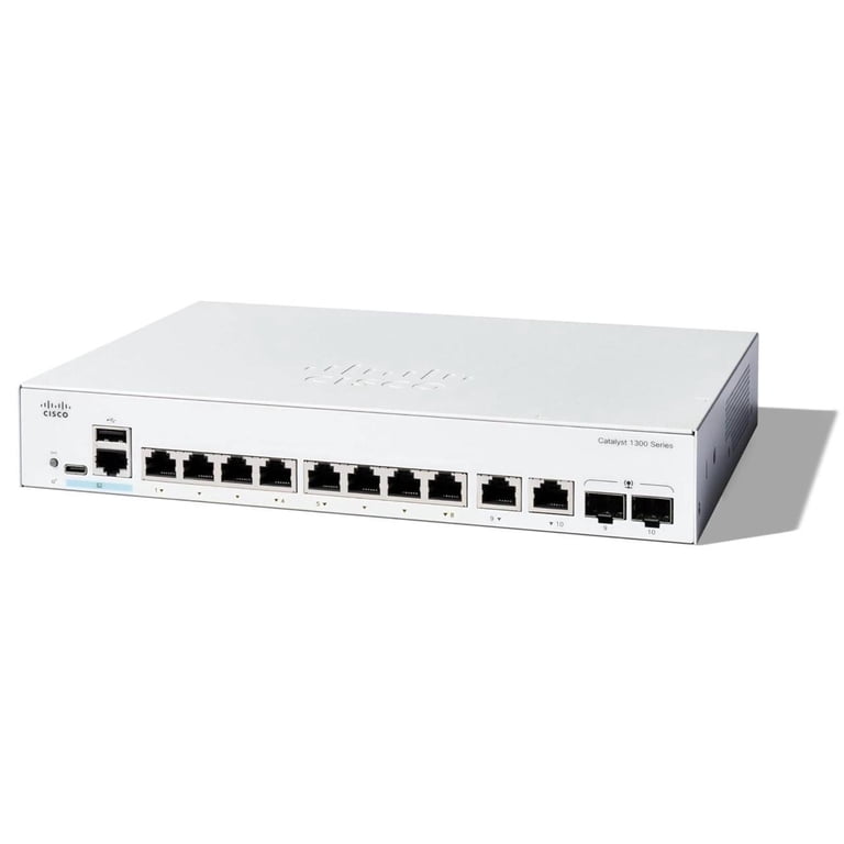 Cisco Catalyst C1300-8T-E-2G Ethernet Switch 10 Ports - Manageable Cisco Catalyst C1300-8T-E-2G Ethernet Switch 10 Ports - Manageable